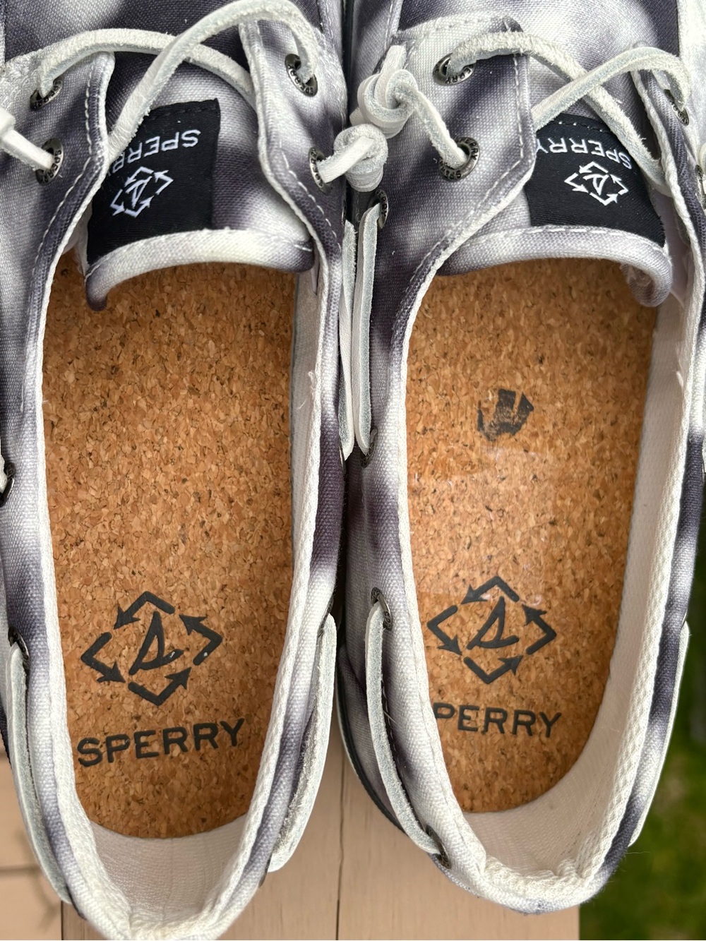 Sperry Women's Tie-Dye Canvas Boat Shoes - Black & White